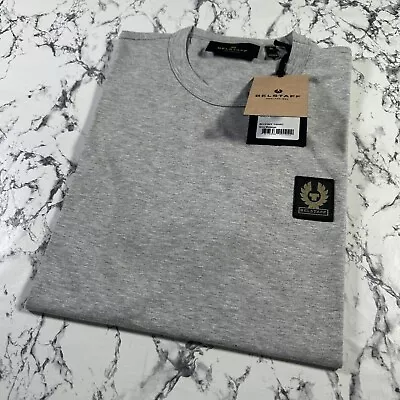 Buy BELSTAFF Mens Grey Melange Classic Phoenix Logo T Shirt SIZE SMALL Authentic New • 39.99£