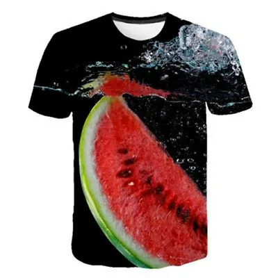 Buy Fruit Watermelon Plus Size  Women Men T-Shirt 3D Print Short Sleeve Tee Tops • 10.79£