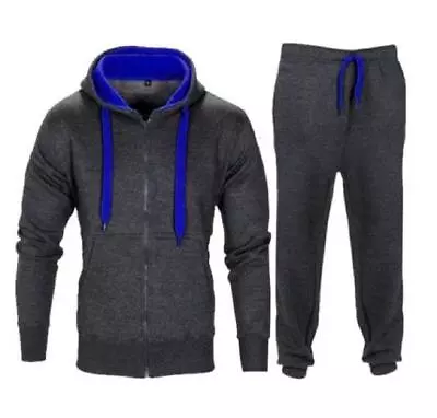 Buy Boys Hooded Tracksuit Contrast Hooded Top Bottoms Set Kids Jogging Sports Suit • 7.19£