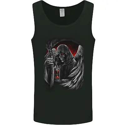 Buy Grim Reaper Biker Gothic Heavy Metal Skull Mens Vest Tank Top • 10.99£
