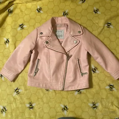 Buy Baby Girls Size 12/18 Months Gorgeous Pink Biker Style Jacket  • 5£