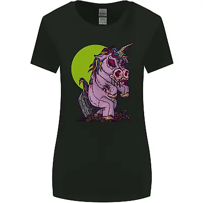 Buy A Zombie Unicorn Funny Halloween Horror Womens Wider Cut T-Shirt • 8.99£