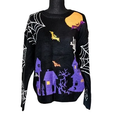 Buy 33 Degrees Halloween Haunted House Sweater Size L • 33.78£