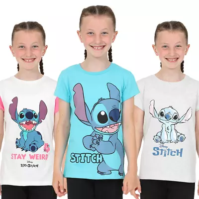 Buy Disney Lilo & Stitch 3 Pack Girls T-Shirts Multipack Grey • 13.99£