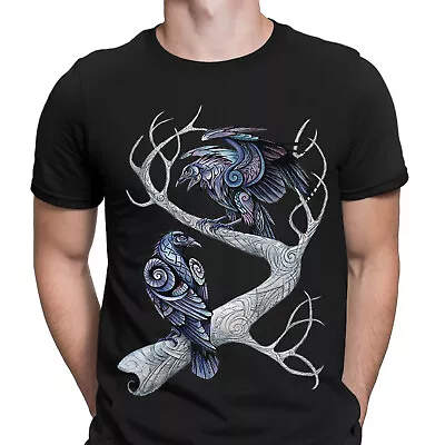 Buy Hugin And Munin Ravens Norse Mythology Viking God Odin Raven Mens T-Shirts #VE6 • 9.99£