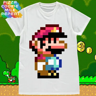 Buy Super Mario Retro Video Game Pixel Figure Men's Women's Unisex Adults T-shirt • 3.99£