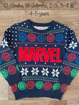 Buy Marvel Christmas Jumper Kids NEW • 5.49£