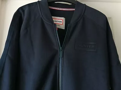 Buy Hunter Ladies Navy Bomber Jacket Size L 16 • 29.99£