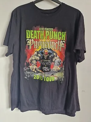 Buy Five Finger Death Punch 2015 Tour Black T-shirt Size 2XL • 39.99£