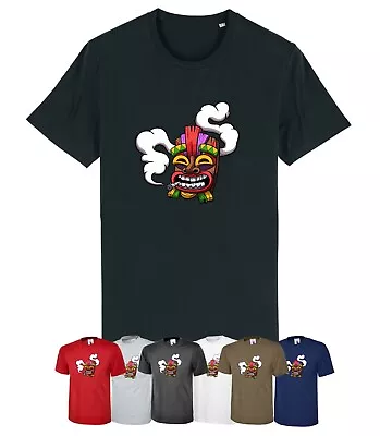 Buy Funny Smoking Weed Tiki Mask Crash Bandicoot Gamer Parody Novelty Mask T-shirt  • 9.99£