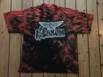 Buy SAXON Killing Ground 2001 European Tour Shirt XL Red Black Tie Dye Metal Doro LP • 70.80£