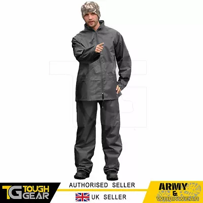 Buy Men's Waterproof Windproof Rain Jacket And Trousers Set Rainsuit Suit S-4XL Navy • 13.99£