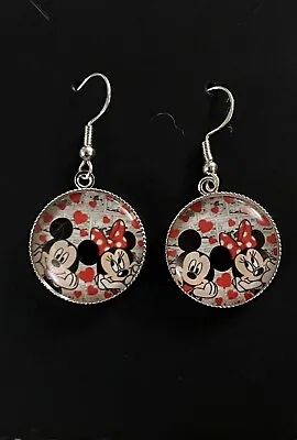 Buy Silver 925  Minnie Mouse Earrings Mickey Mouse Jewellery Gift Novelty Cartoon • 6.95£