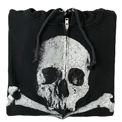 Buy Y2K Trickz N’ Treatz Skull Grunge Emo Full Zip Up Hoodie Size XS • 42.62£