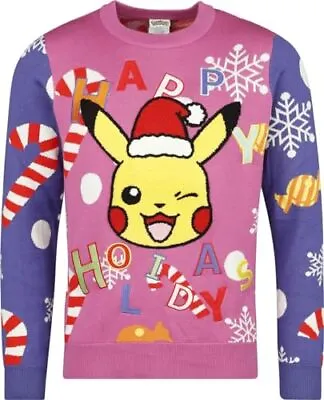 Buy Pokemon Sweatshirt Christmas Jumper Pikachu Patche NEW • 47.66£
