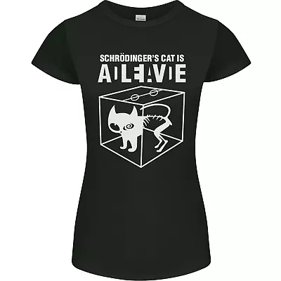 Buy Schrodingers Cat Science Geek Nerd Womens Petite Cut T-Shirt • 9.99£