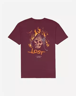 Buy LOST - Mens Everything's Fine T-Shirt - Maroon - Summer/Beach Short Sleeve Top • 13.99£