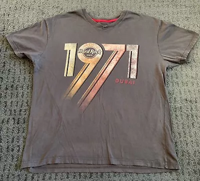 Buy Hard Rock Cafe T Shirt 1971 Grey Size Large Top Graphic Print Dubai • 10.99£