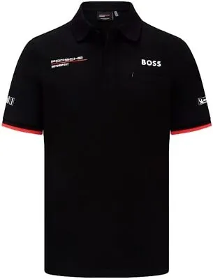 Buy Porsche Motorsport Official Replica Team Poloshirt Black Free UK Shipping • 59.99£