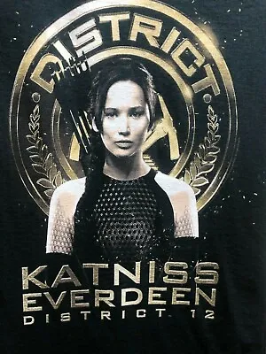 Buy The Hunger Games Catching Fire Katniss District 12 Seal Juniors Black TShirt Sm • 14.17£