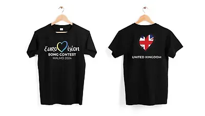 Buy [PICK YOUR COUNTRY] Unisex Eurovision Song Contest MALMÖ 2024 [BLACK] T-Shirt • 11.99£