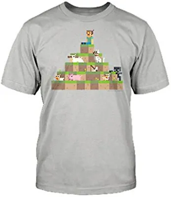 Buy Officially Licensed Minecraft Capybara Hilltop Mens Silver Grey T Shirt • 9.95£