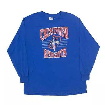 Buy JERZEES Crestview Knights USA T-Shirt Blue Long Sleeve Mens XL • 11.99£