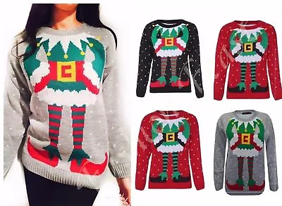 Buy Womens Ladies Christmas Jumper Elf Body Joker Knitted Xmas Top Sweater  • 12.95£