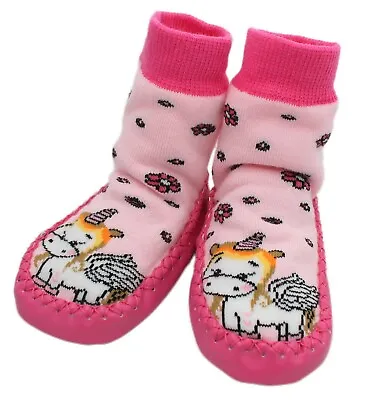 Buy Baby Girl Non-slip Socks Pink Unicorn 6-12 18 24 Months 1 2 3 Years Slippers • 5£