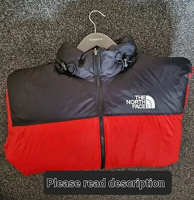 Buy The North Face 700 Nupste 1996 Black And Red Puffer Coat XL RRP £230 • 99.95£