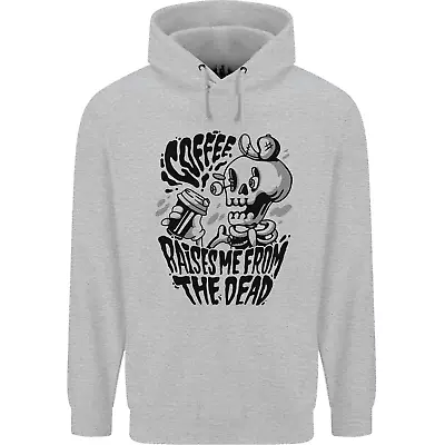 Buy Coffee Raises Me From The Dead Skull Mens 80% Cotton Hoodie • 19.99£