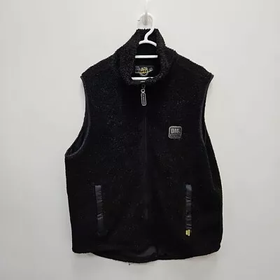 Buy Dr Martens Vintage Technical Fleece Pile Vest Gilet Zip Jacket Black Size Large • 79.99£