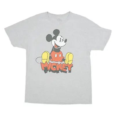 Buy DISNEY Mickey Mouse Mens T-Shirt Grey Short Sleeve L • 9.99£