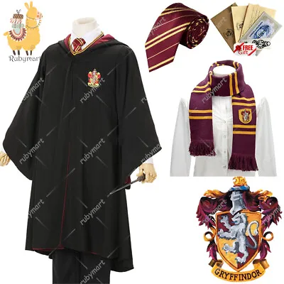 Buy Harry Potter Hermione Dumbledore Gryffindor Robe Cloak Tie Wand Scarf Costume UK • 5.99£