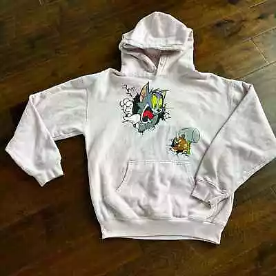 Buy Tom And Jerry Women’s Small Sweatshirt Pink Pullover Hoodie • 15.07£