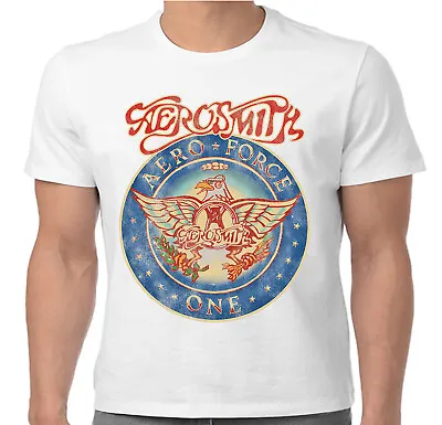 Buy Aerosmith Aero Force One T Shirt Official New Classic Rock Band Merch White • 14.49£