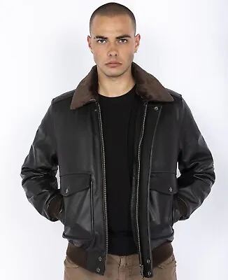 Buy Schott NYC Small Brown Cowhide A-2 Flight Leather Jacket BNWT • 319.99£