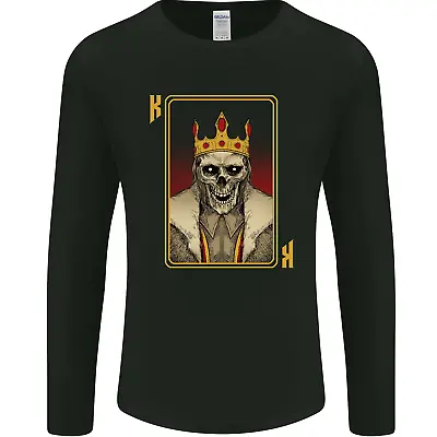 Buy King Playing Card Gothic Skull Poker Mens Long Sleeve T-Shirt • 9.49£