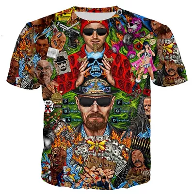Buy Breaking Bad Hermanos Los Pollos Women Men T-Shirt 3D Print Short Sleeve Tee Top • 10.79£