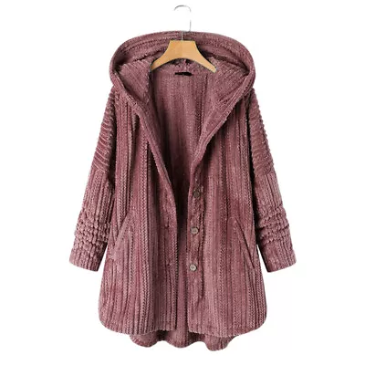 Buy Womens Teddy Bear Fleece Hoodie Coat Winter Warm Fluffy Jacket Outwear Plus Size • 25.49£