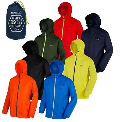 Buy Regatta Mens Rain Pack Jacket Waterproof Breathable Hooded Packable Mac In Bag • 21.99£