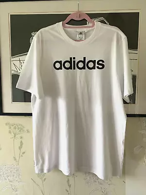 Buy Mens White Essentials Linear Embroidered Logo T-Shirt From ADIDAS - Size L • 5£