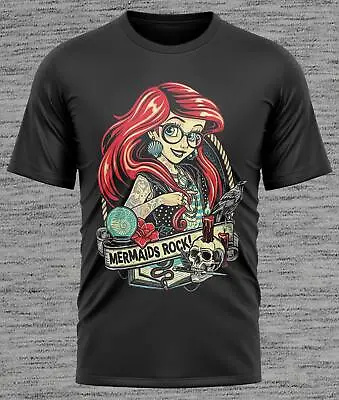 Buy Disney Ariel The Little Mermaid Gothic Tattooed T Shirt Girls Ladies Unisex • 14.99£