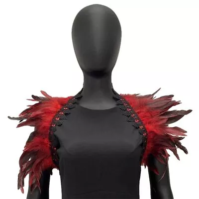 Buy Gothic Feather Shawl Halloween Shoulder Wraps Natural Scarf • 7.01£