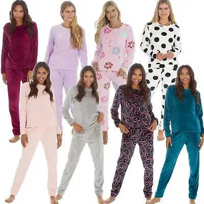 Buy Womens/Ladies Shimmer Flannel Fleece Pyjamas Pyjama PJ Set Size 8-22 • 16.95£