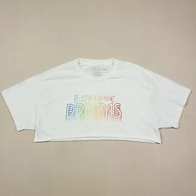 Buy Fleetwood Mac Shirt Women Large White Crop Graphic Band Tee Rainbow Dreams • 4.95£
