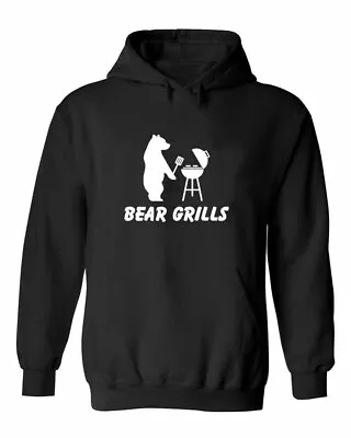 Buy Funny Bear Grill Sarcastic Novelty BBQ Joke 4 Colors Cotton Unisex Hoodie • 17.98£