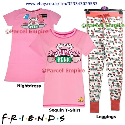 Buy FRIENDS Sequin T-Shirt Pyjamas Roses Leggings PJ Central Perk Primark Official  • 15.99£