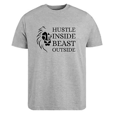 Buy Hustle Inside Beast Outside Motivational Printed T Shirt Birthday Gift For Her • 17.99£