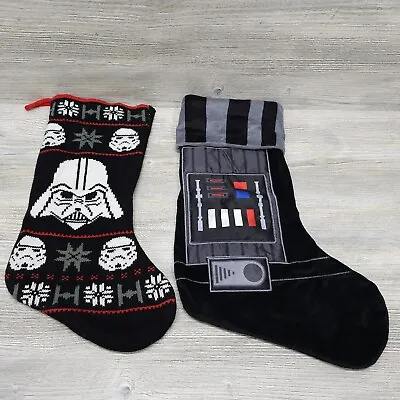Buy Star Wars Darth Vader Christmas Stocking 2 Piece Lot Lucasfilm Black Knit • 21.25£